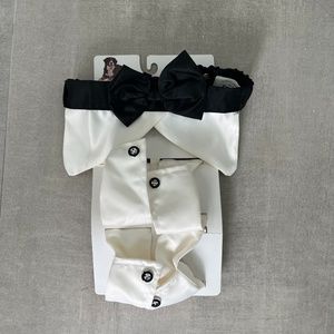 Dog tuxedo bow tie and cuff set M/L